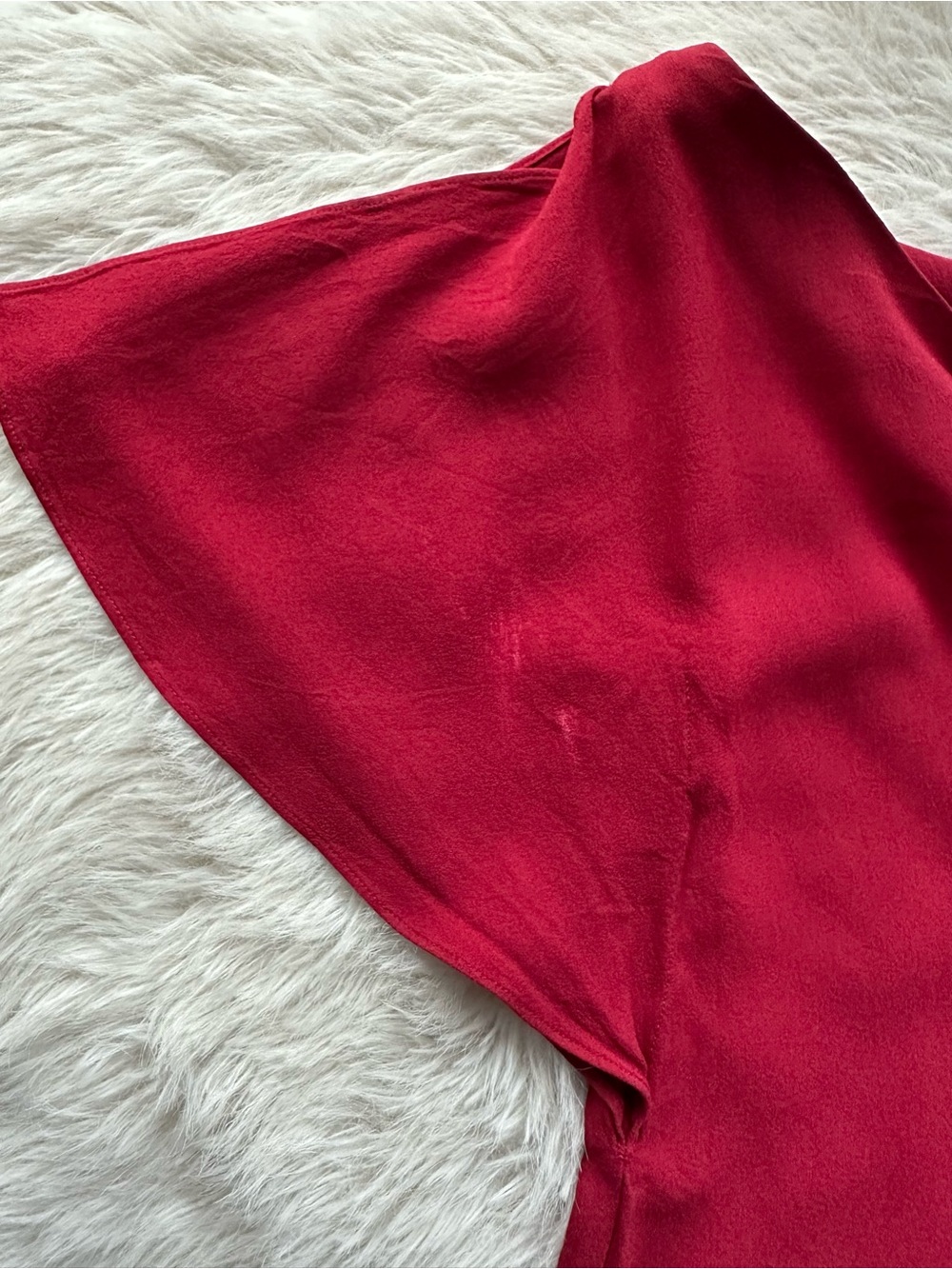 Theory Andzelika Rosina Crepe Red Flutter-Sleeve Mini Dress size 0 - Picture 6 of 16